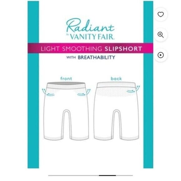 NIB VANITY FAIR Radiant Light Smoothing Slip Short SOFT PINK Sz M - Picture 5 of 6